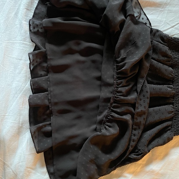 MICHAEL Michael Kors Black Ruffle Hem Smocked Chiffon Dress - Small - Picture 10 of 10